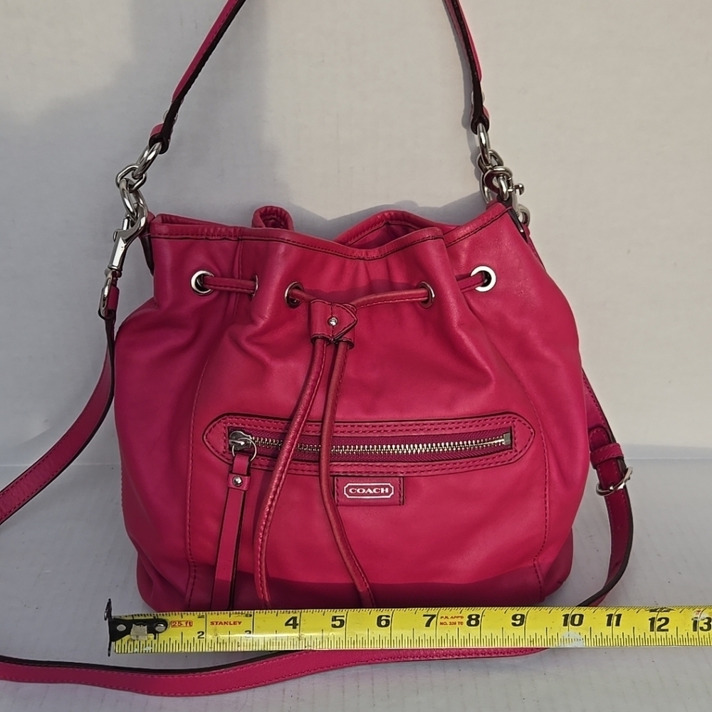 Coach Daisy Drawstring 2Way Convertible Crossbody Shoulder Bucket Bag Purse Pink - Picture 8 of 14